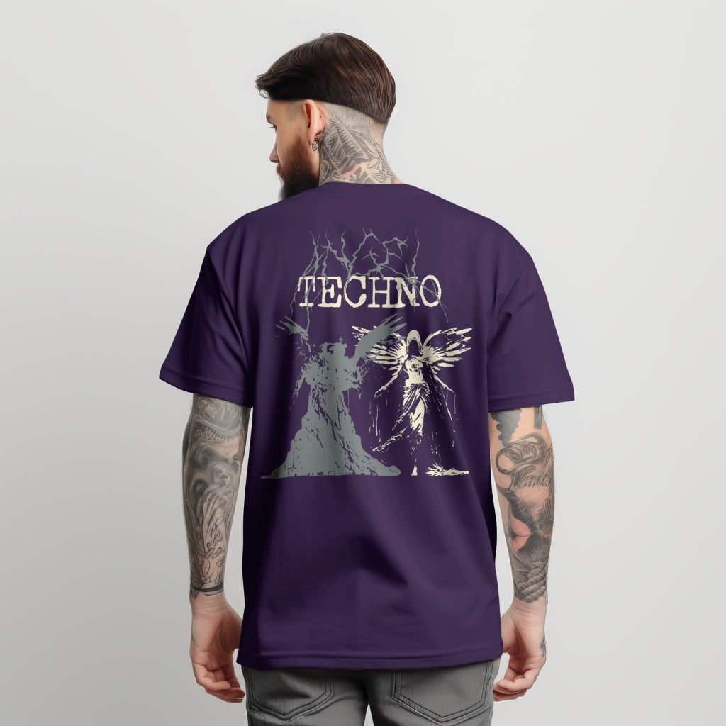 Techno Black And White Angel T-Shirt