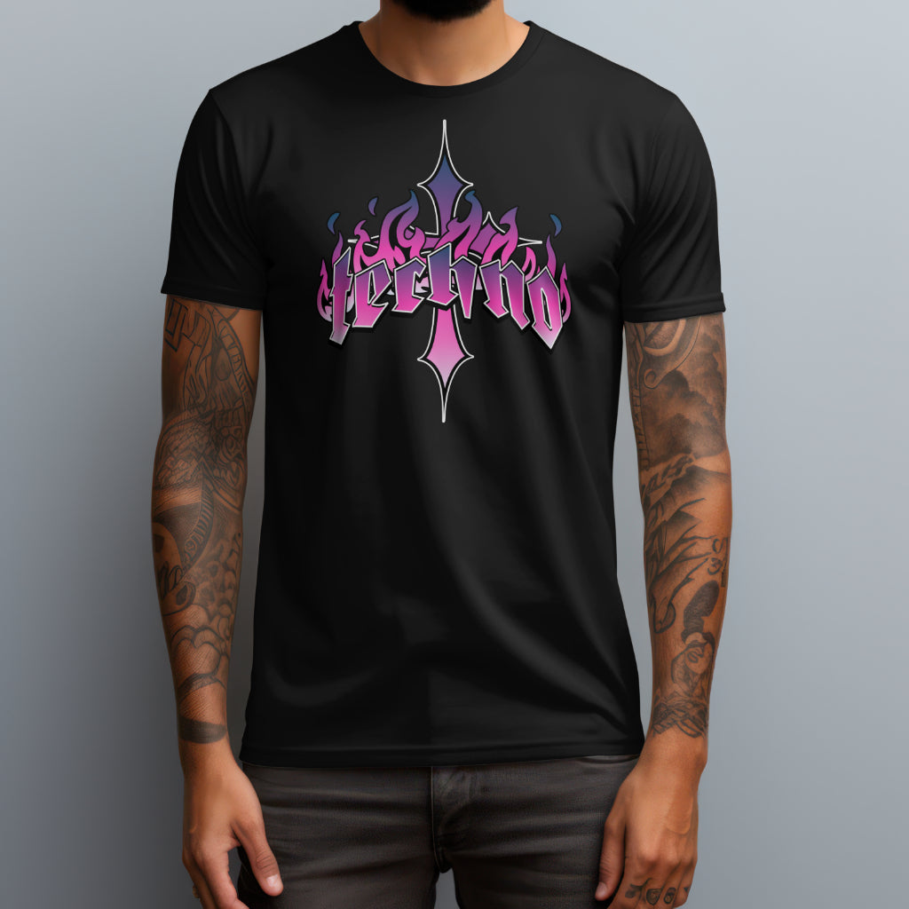 Techno Fire Cross T-Shirt
