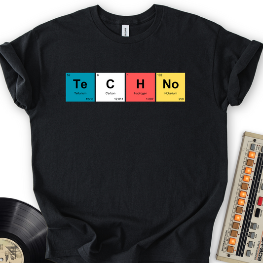 Techno Elements T-Shirt – Black flat lay