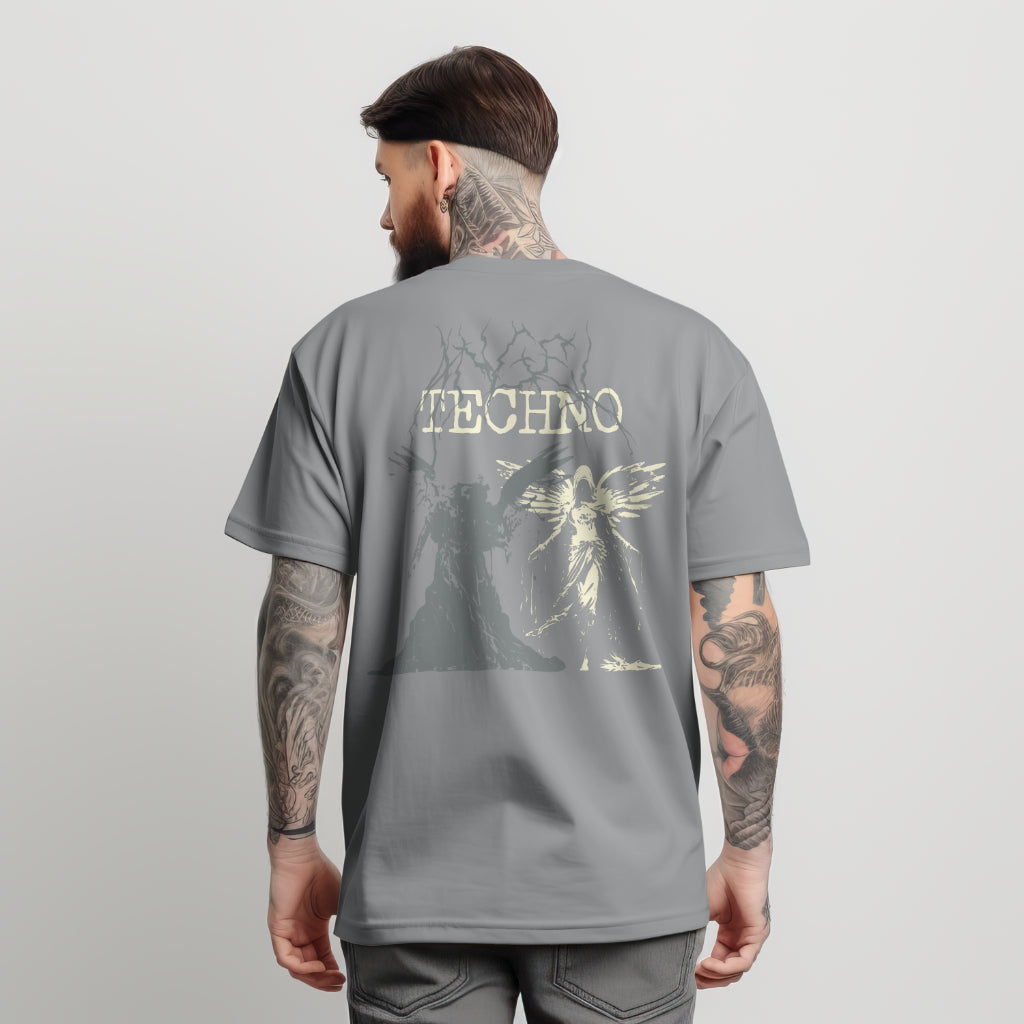Techno Black And White Angel T-Shirt