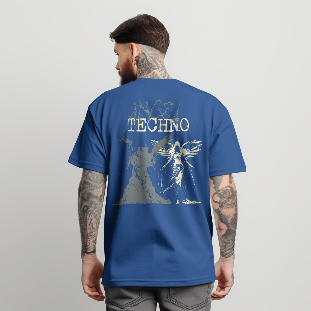 Techno Black And White Angel T-Shirt