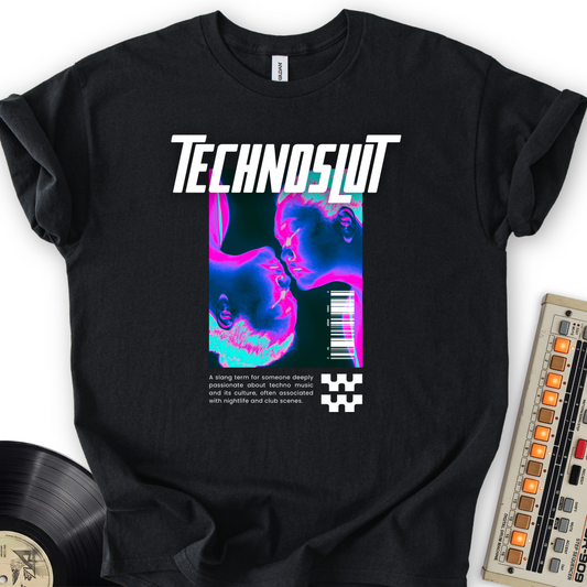 Techno Slut T-Shirt – Black flat lay