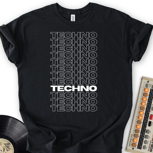 Techno T-Shirt – Black flat lay