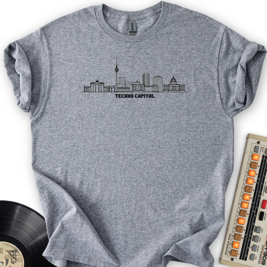 Techno Capital T-Shirt – Sport Grey flat lay