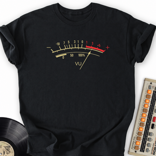 VU Meter T-Shirt – Black flat lay