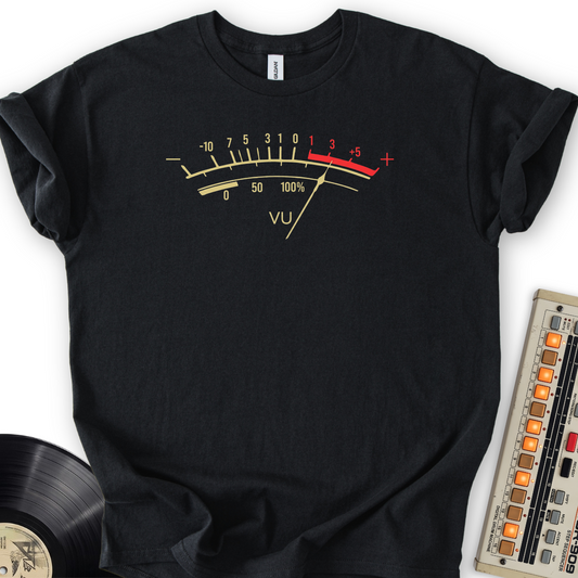 VU Meter T-Shirt – Black flat lay
