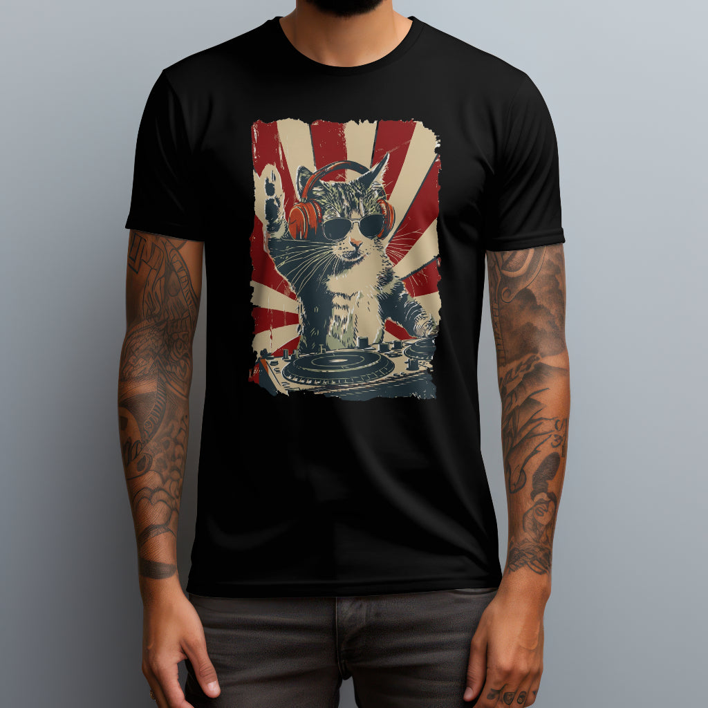 cool dj cat black