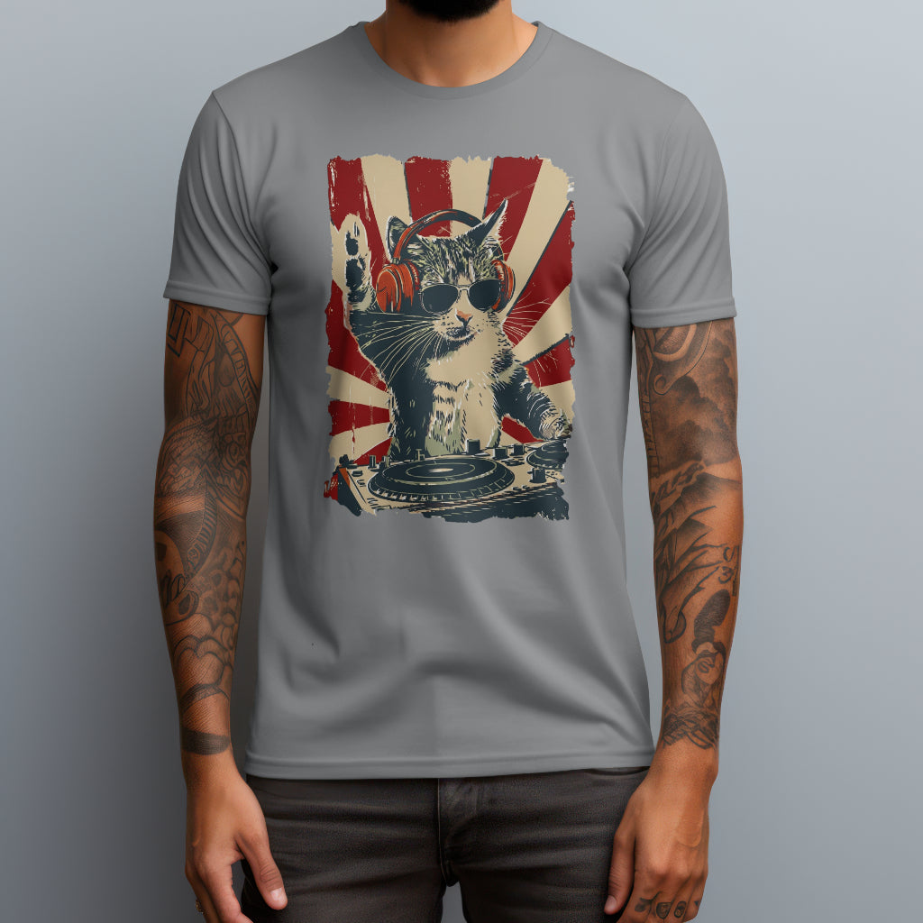cool dj cat gray