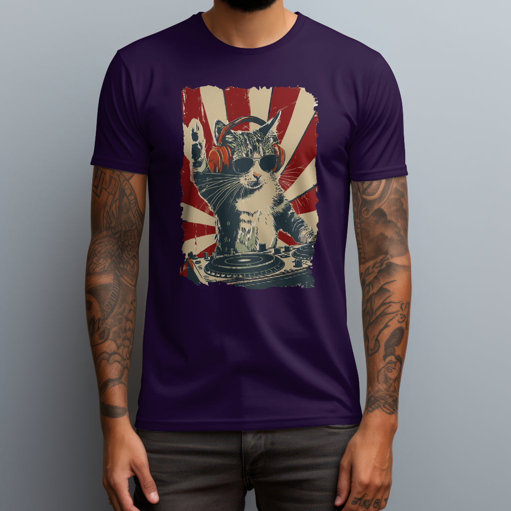 cool dj cat purple
