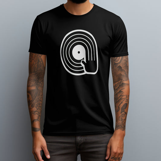 vinyl spinning black