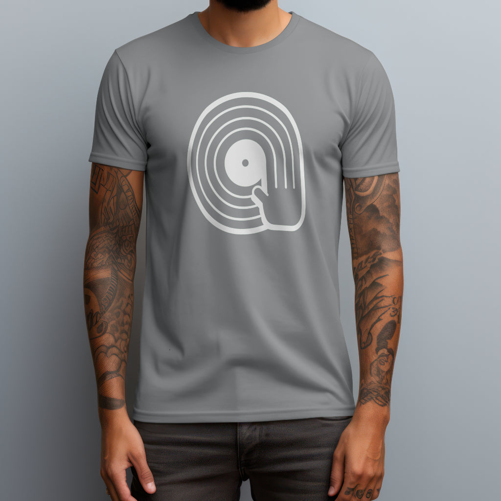 vinyl spinning gray