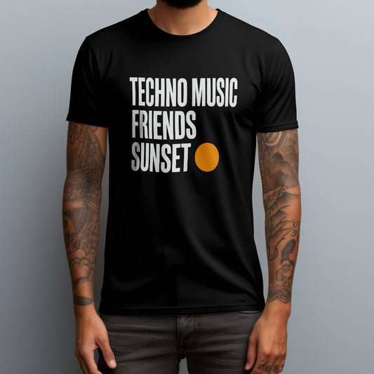 techno friends sunset black