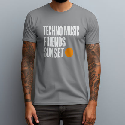 techno friends sunset gray