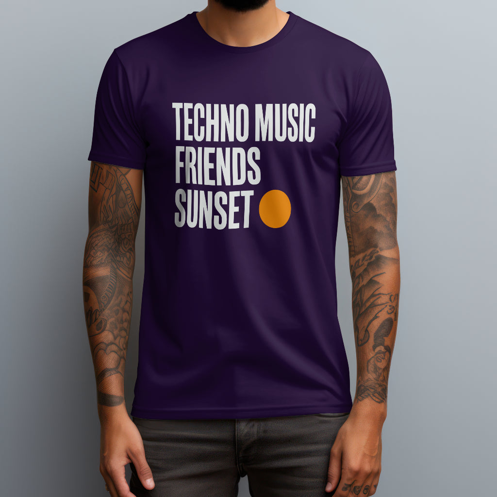 techno friends sunset purple