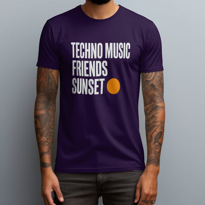 techno friends sunset purple