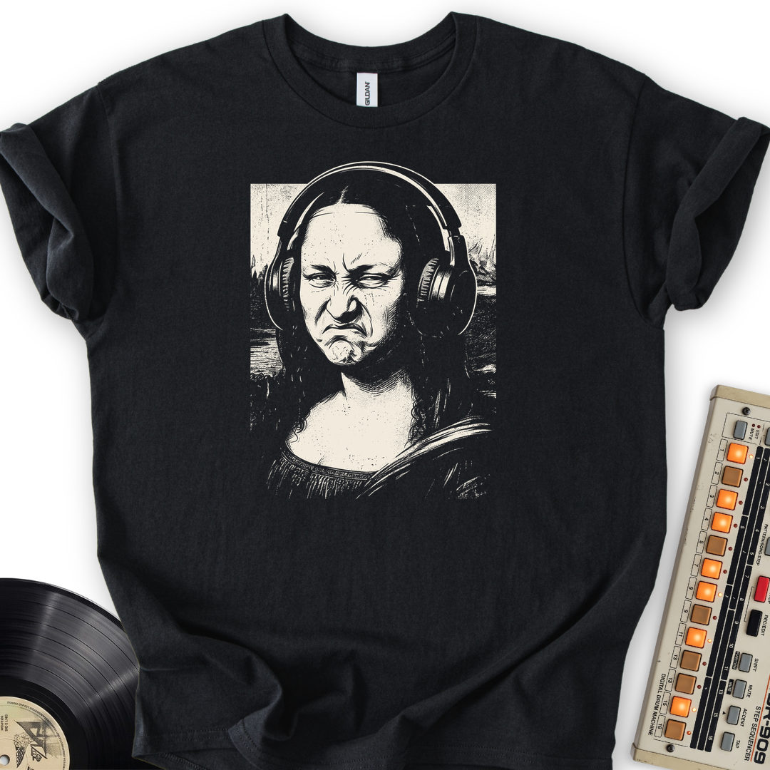 Mona Lisa Bass Face T-Shirt – Black flat lay