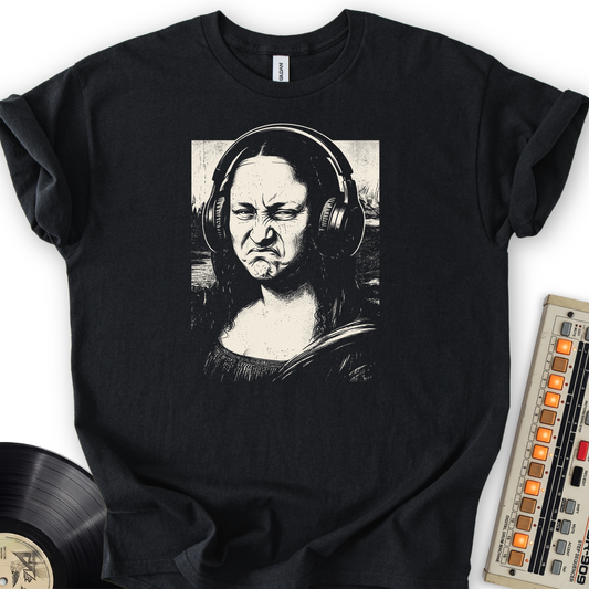 Mona Lisa Bass Face T-Shirt – Black flat lay