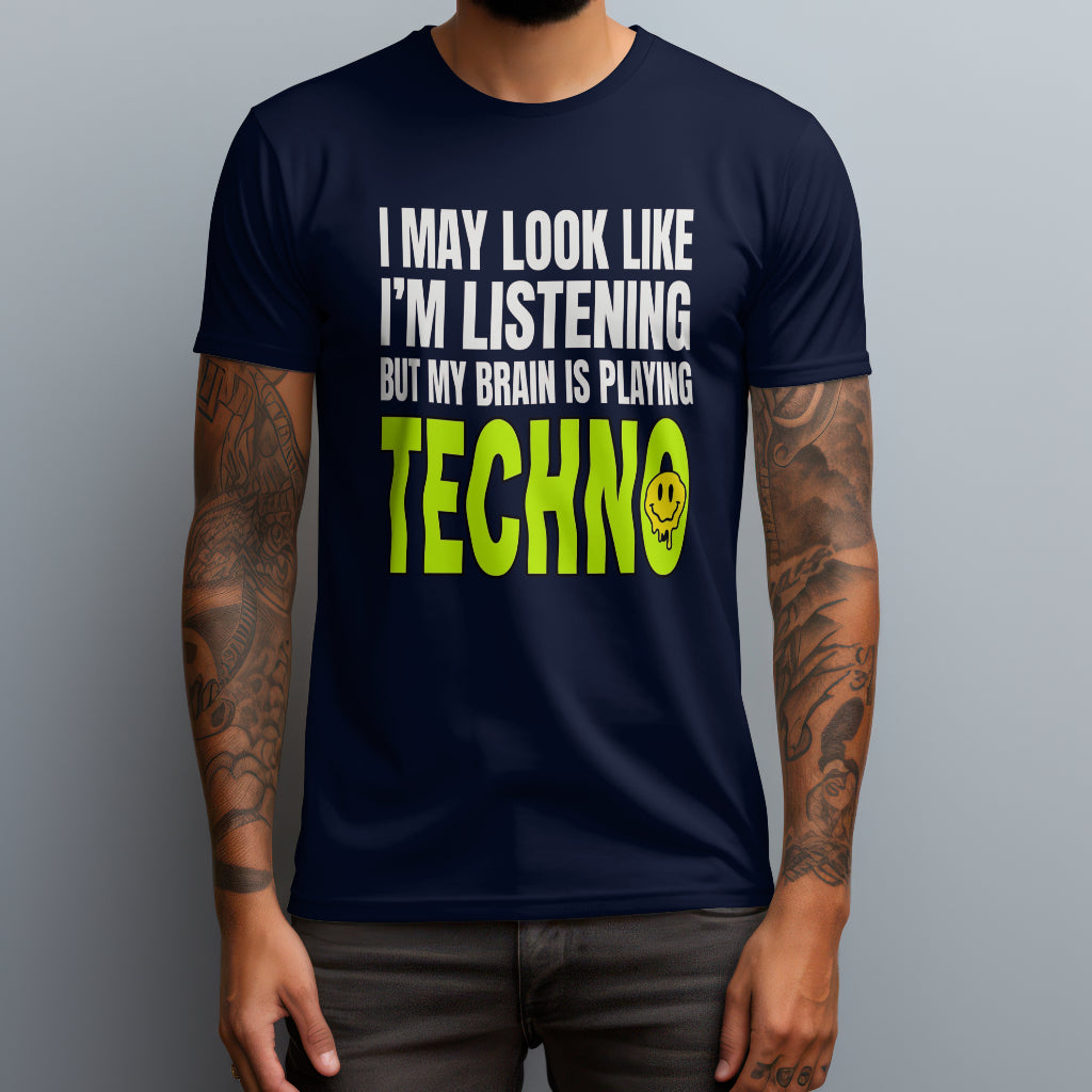 brain playing techno navy