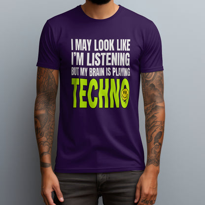brain playing techno purple