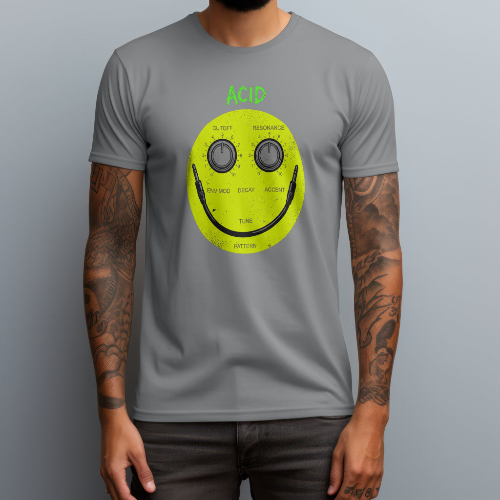 acid smile face gray