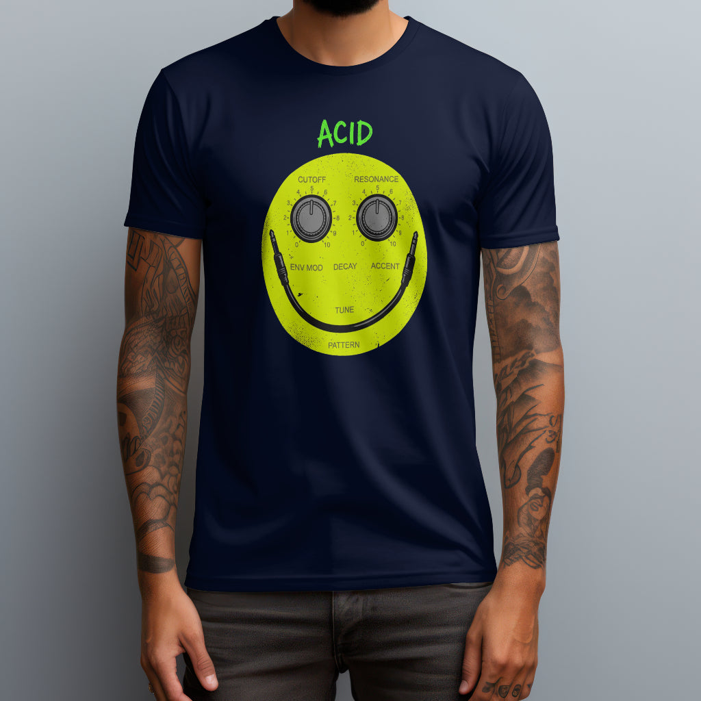 acid smile face navy