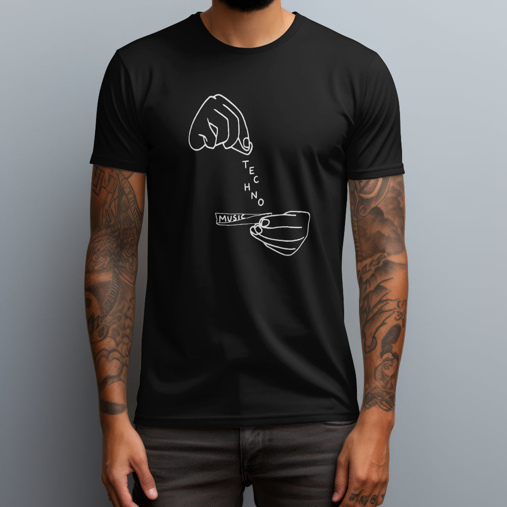 techno music cigarette black