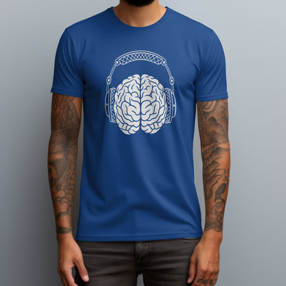 brain with headphones royal