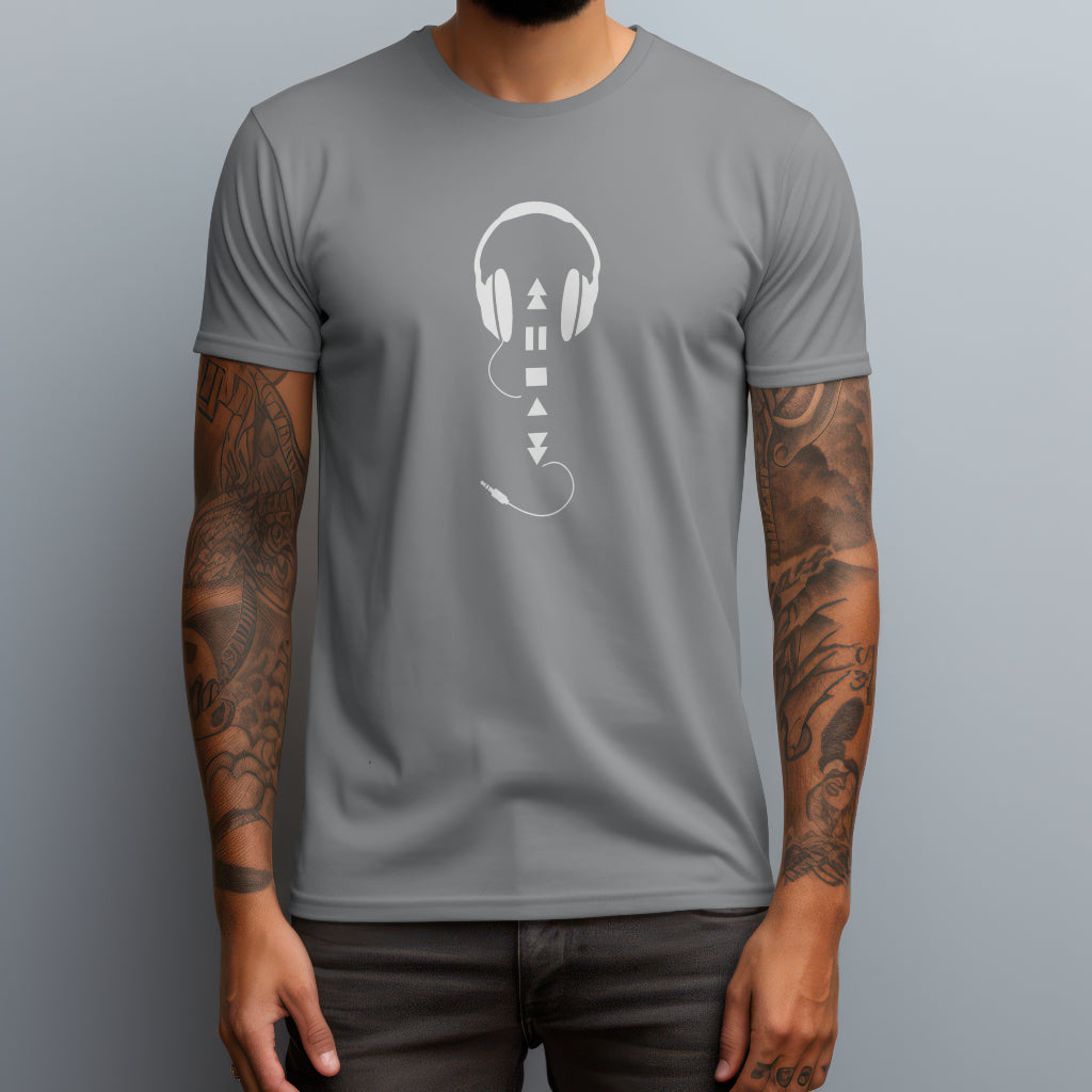 headphones with buttons gray