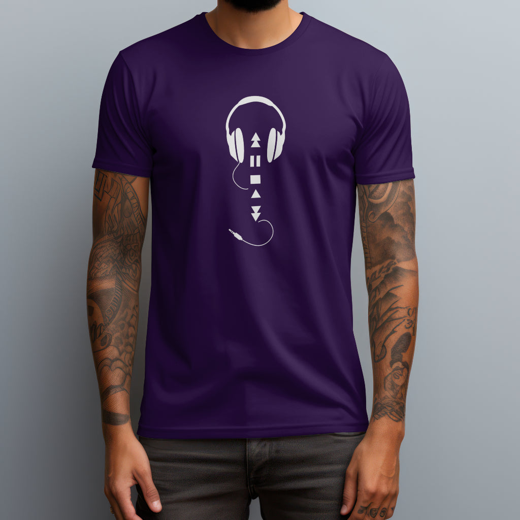 headphones with buttons purple