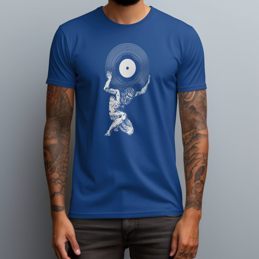 greek god carrying a vinyl royal
