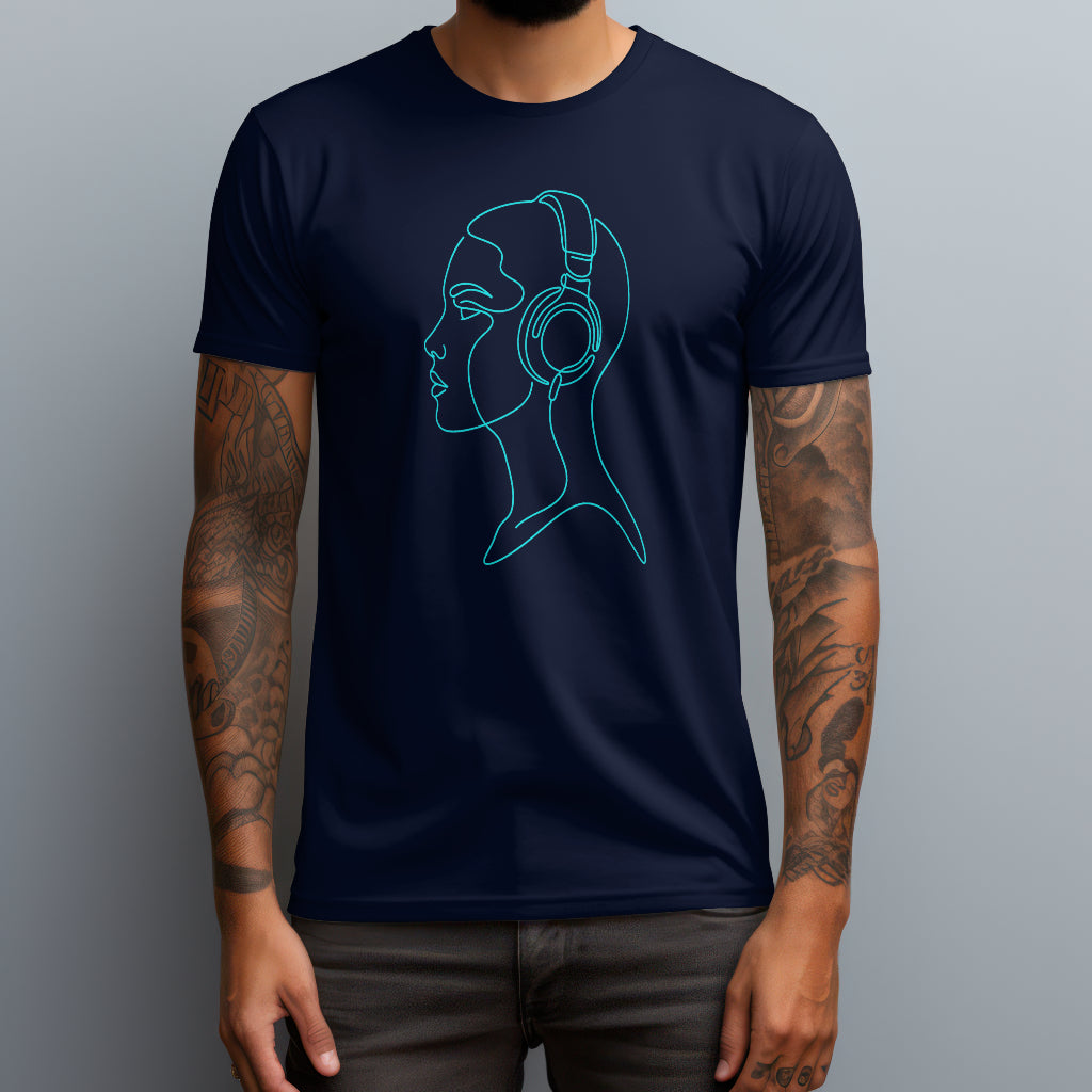 line art woman navy