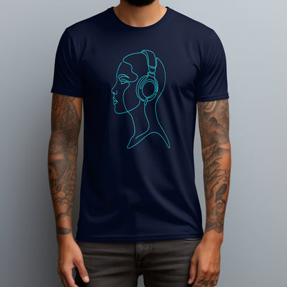line art woman navy