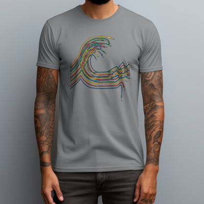 audio cables wave gray