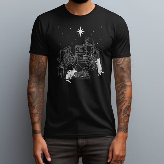 synthesizers and cats black