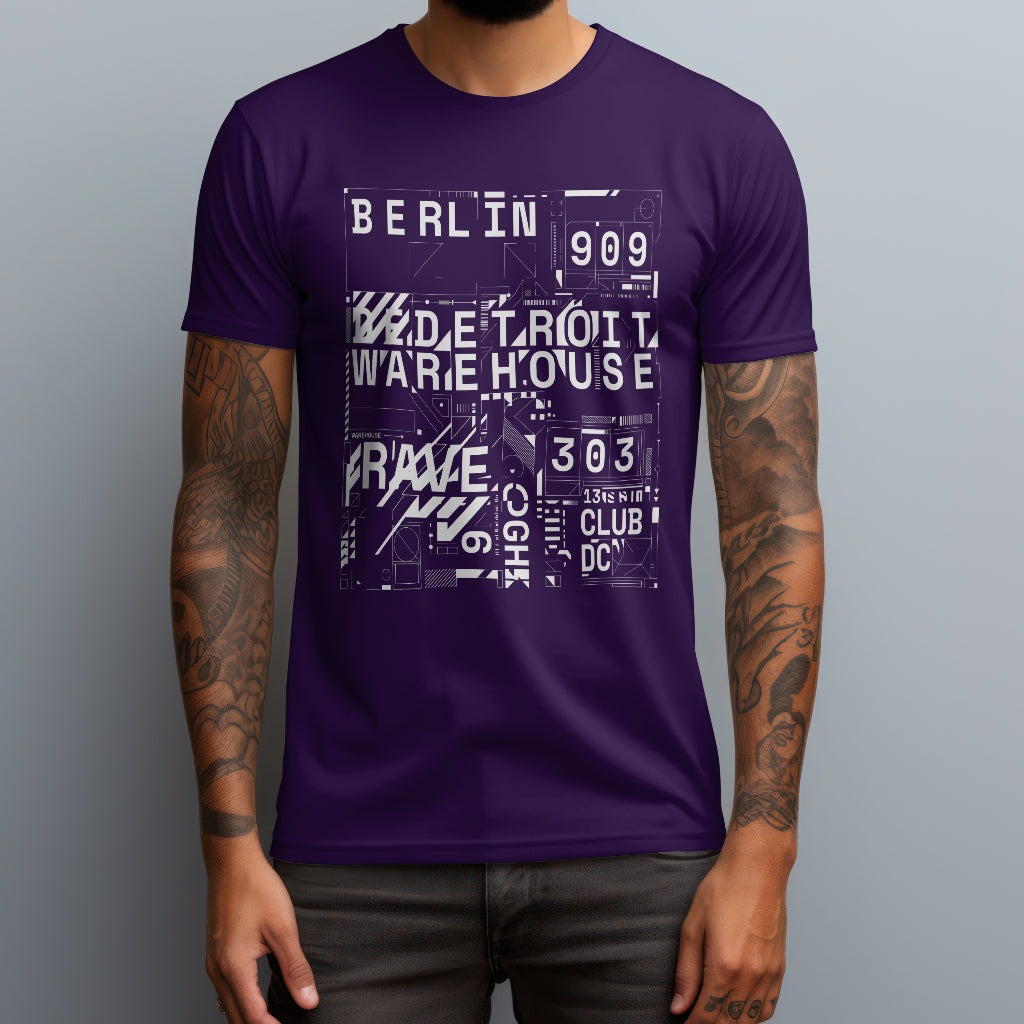 techno grid purple