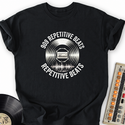 909 Repetitive Beats T-Shirt – Black flat lay