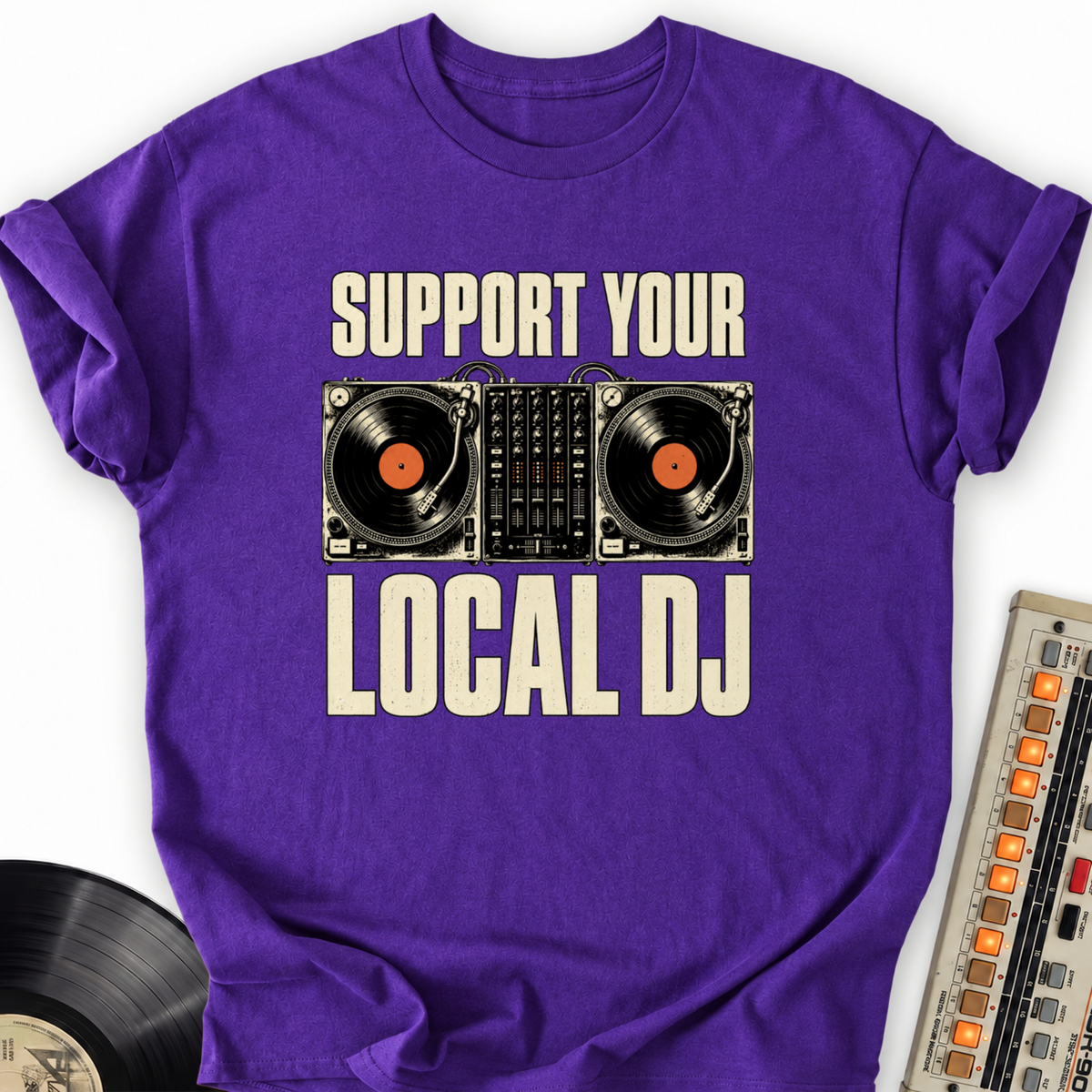 support your local dj purple
