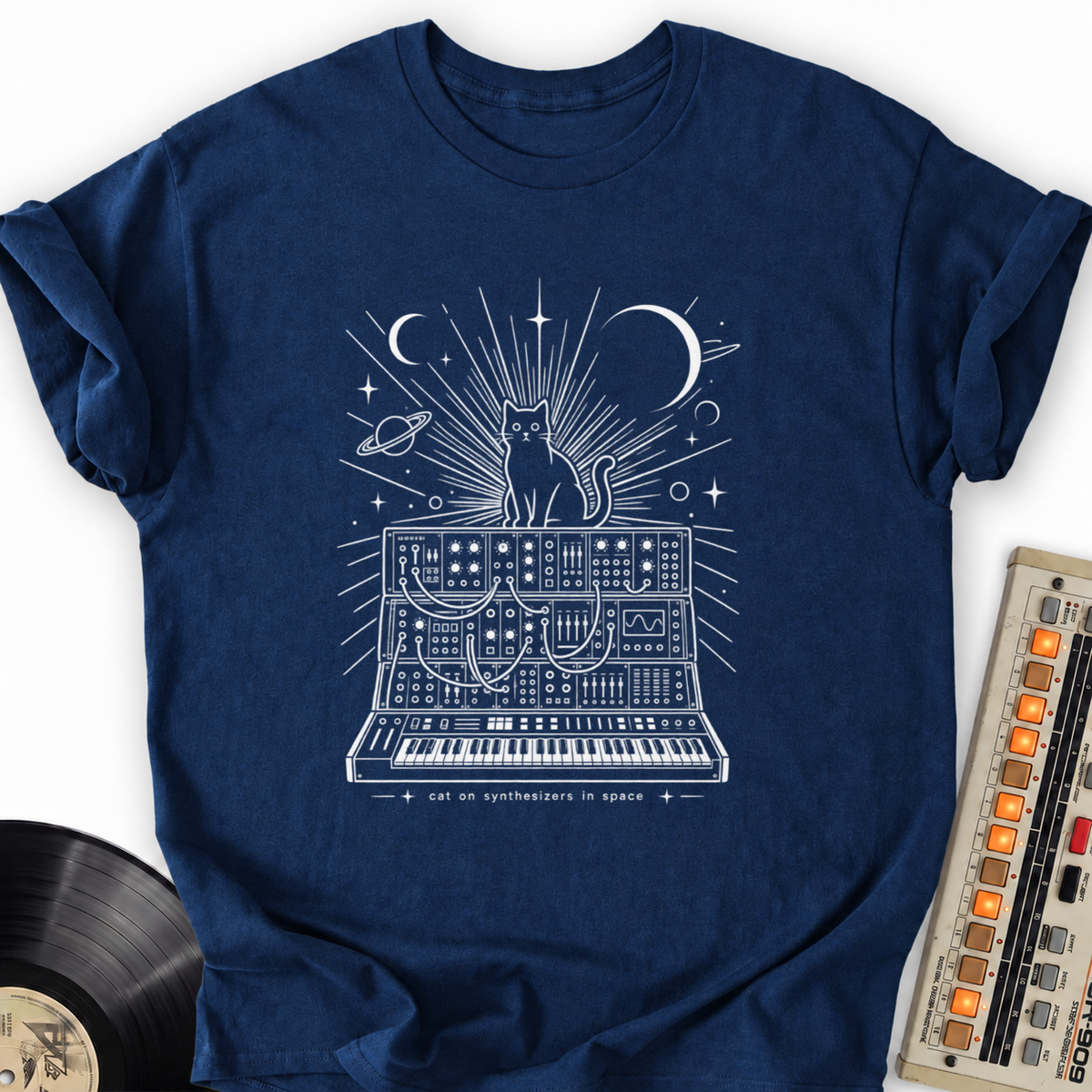 cat on synthesizers navy