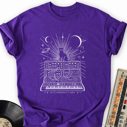cat on synthesizers purple