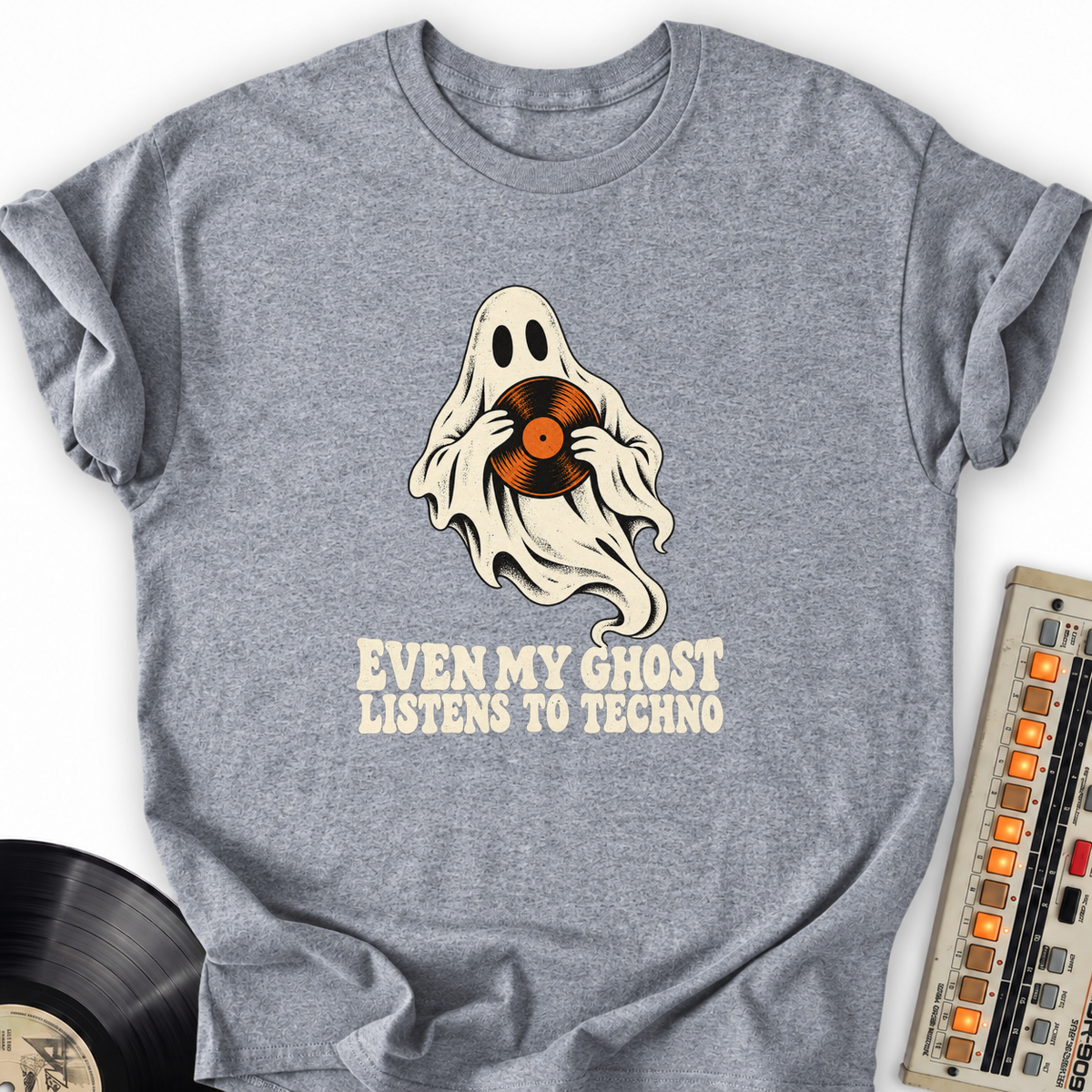 even my ghost listens to techno gray