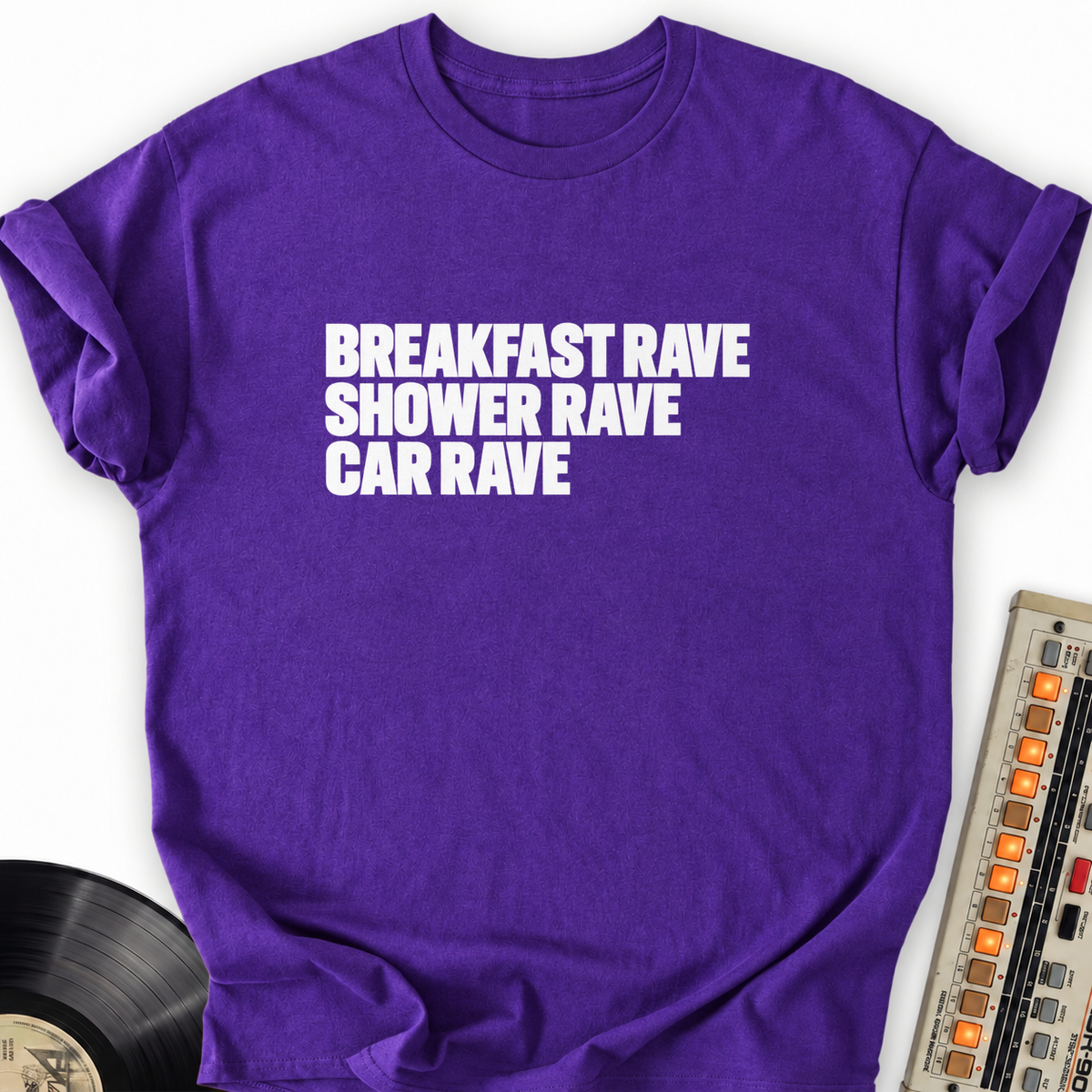 breakfast shower car rave purple