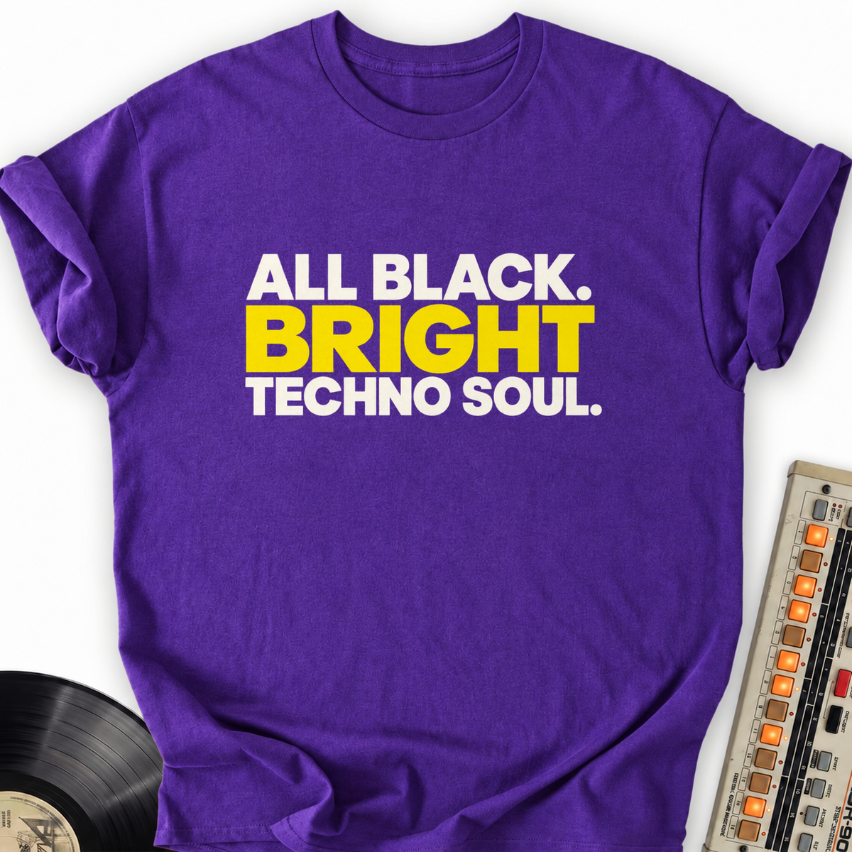all black bright techno soul purple