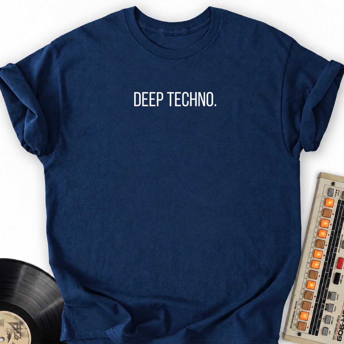 Deep Techno T-shirt – Navy flat lay
