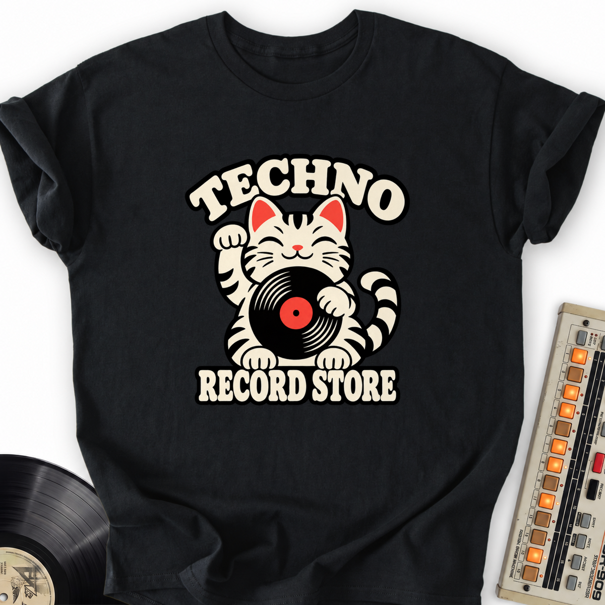 record store cat black