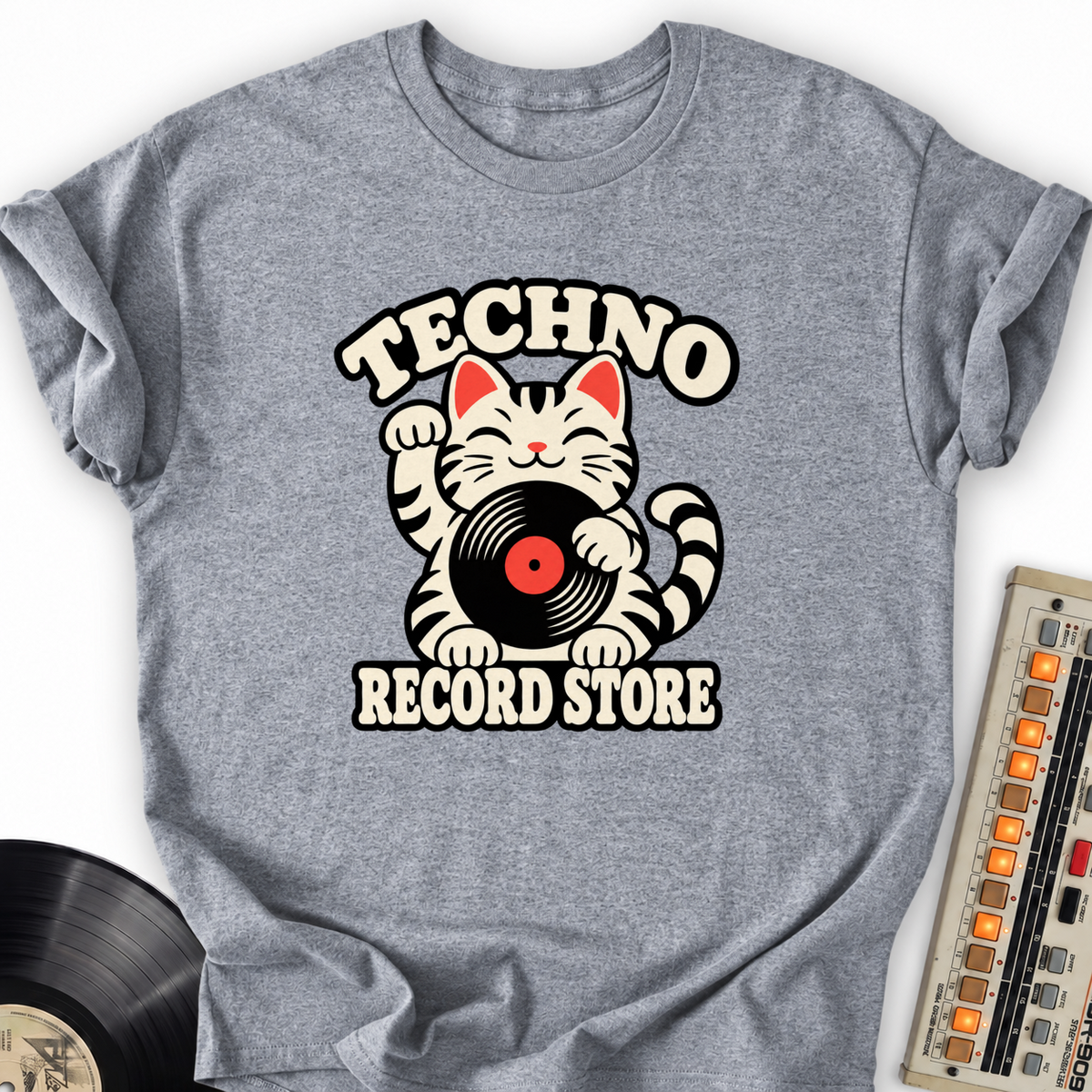 record store cat gray