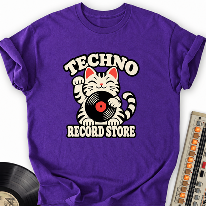 record store cat purple